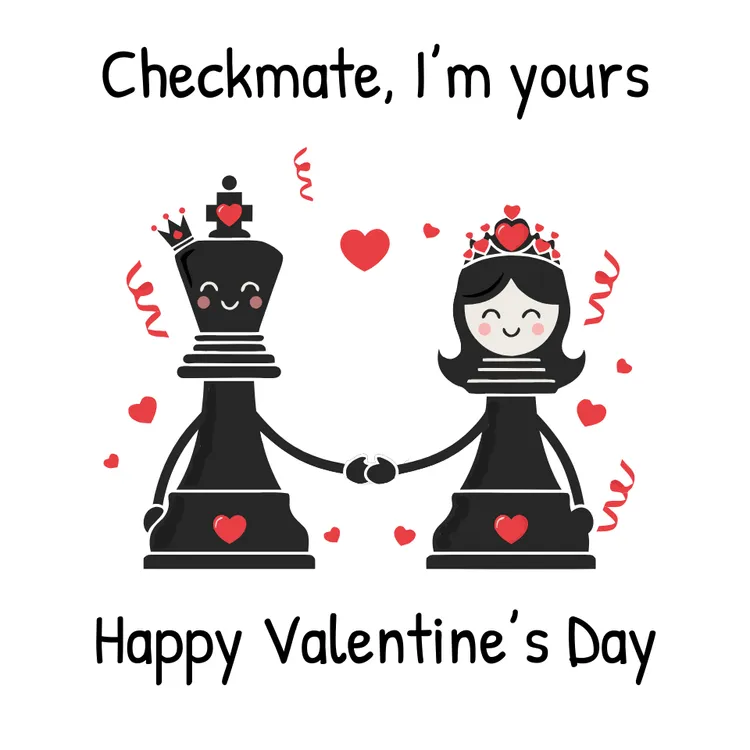 Chessboard-Themed Valentine Card