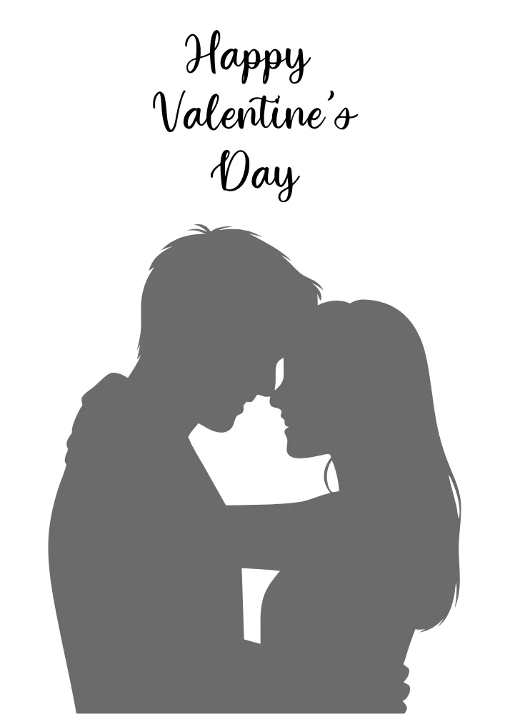 Young Couple Hugging Valentine Card