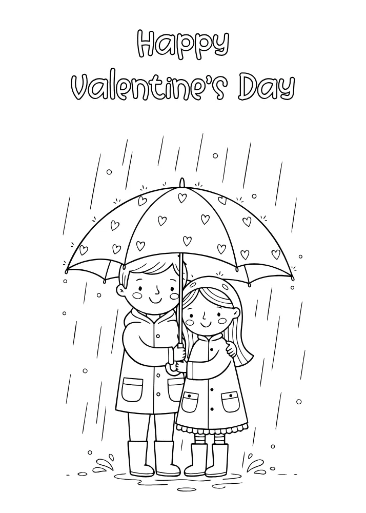 Printable Romantic Couple Valentine Day Card