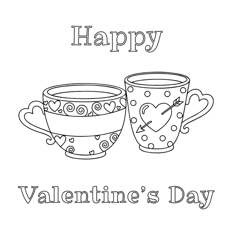 Romantic Couple Anniversary Card to Color