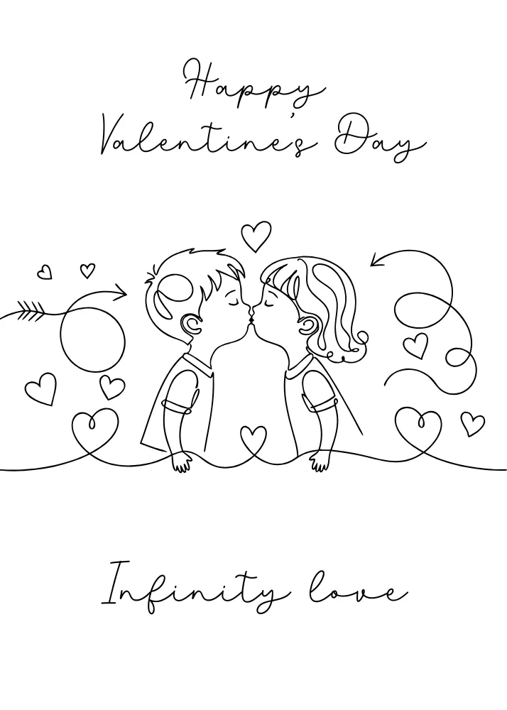 Infinity Love Couple to Color