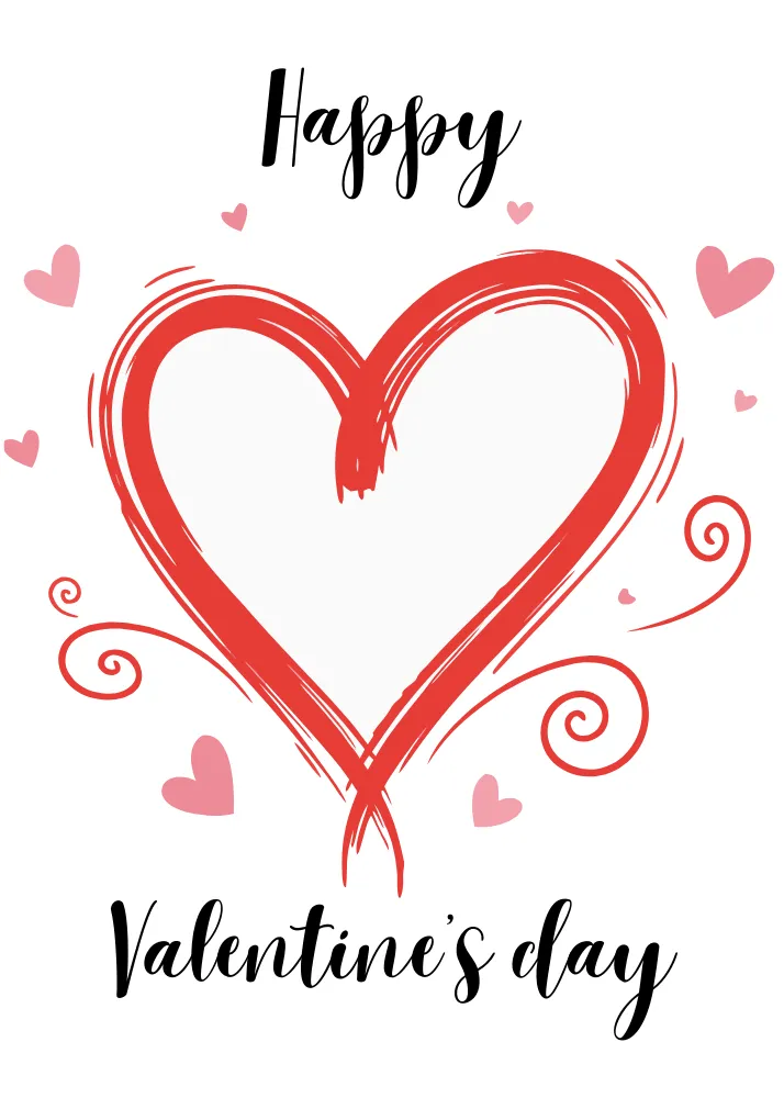 Cute Doodle Heart Valentine Card