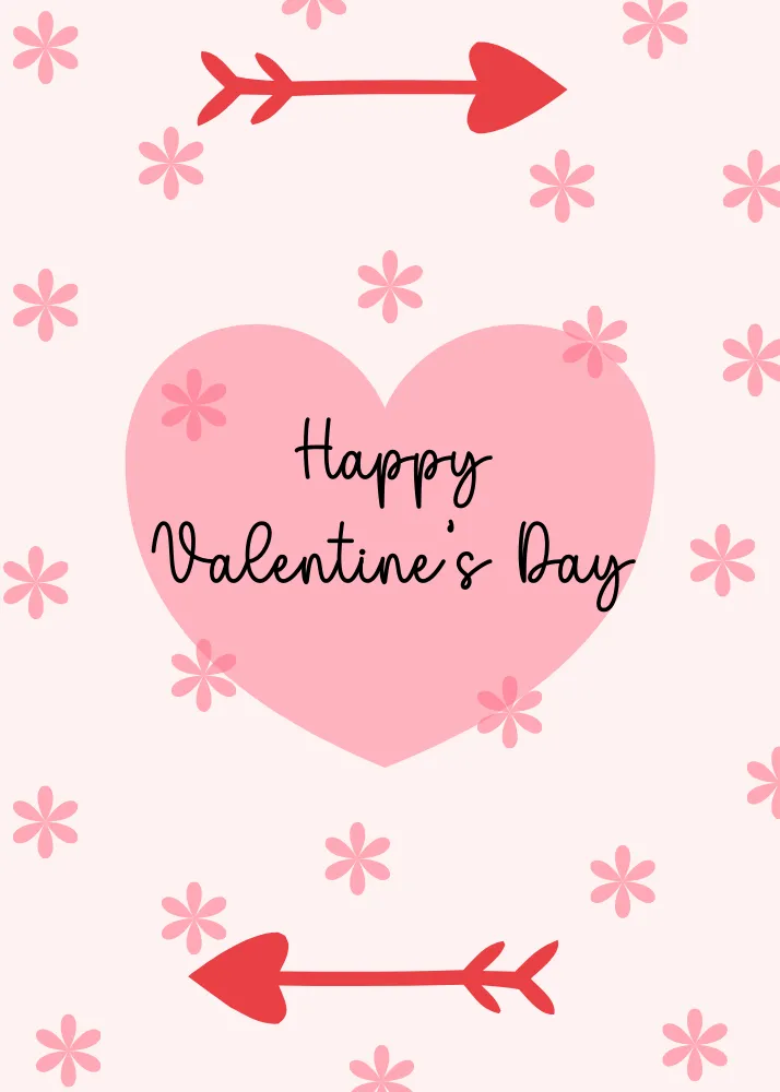 Arrow and Heart Valentine Card