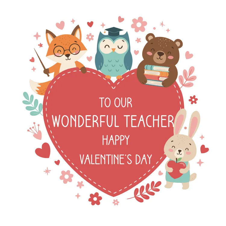 To Our Wonderful Teacher Valentine’s Day Card