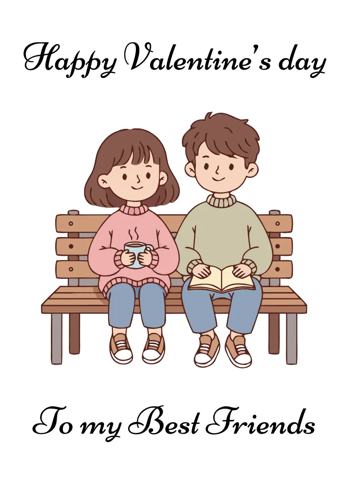 Valentine's Day Cards to my Best Friends Valentine' Day Card