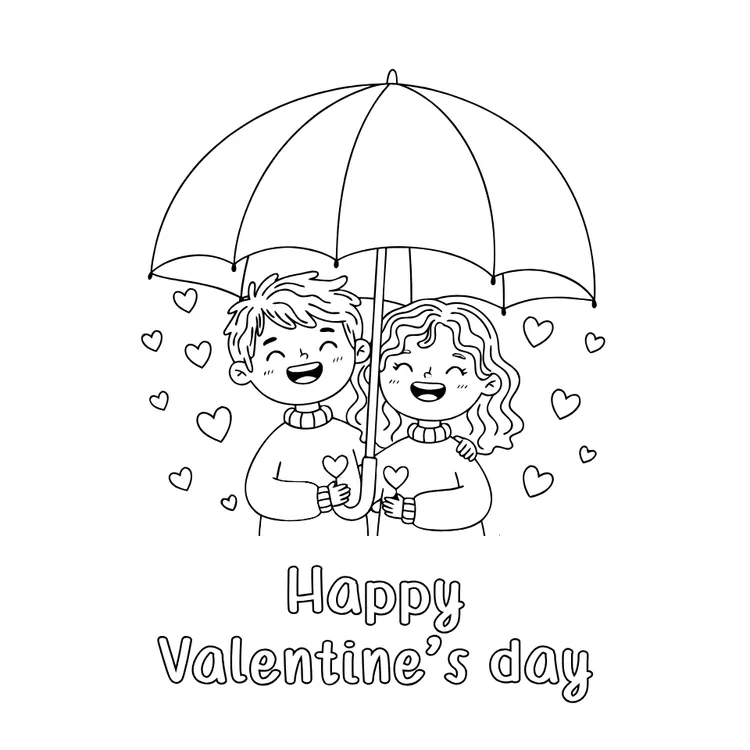 Color the Cute Couple Anniversary Card  