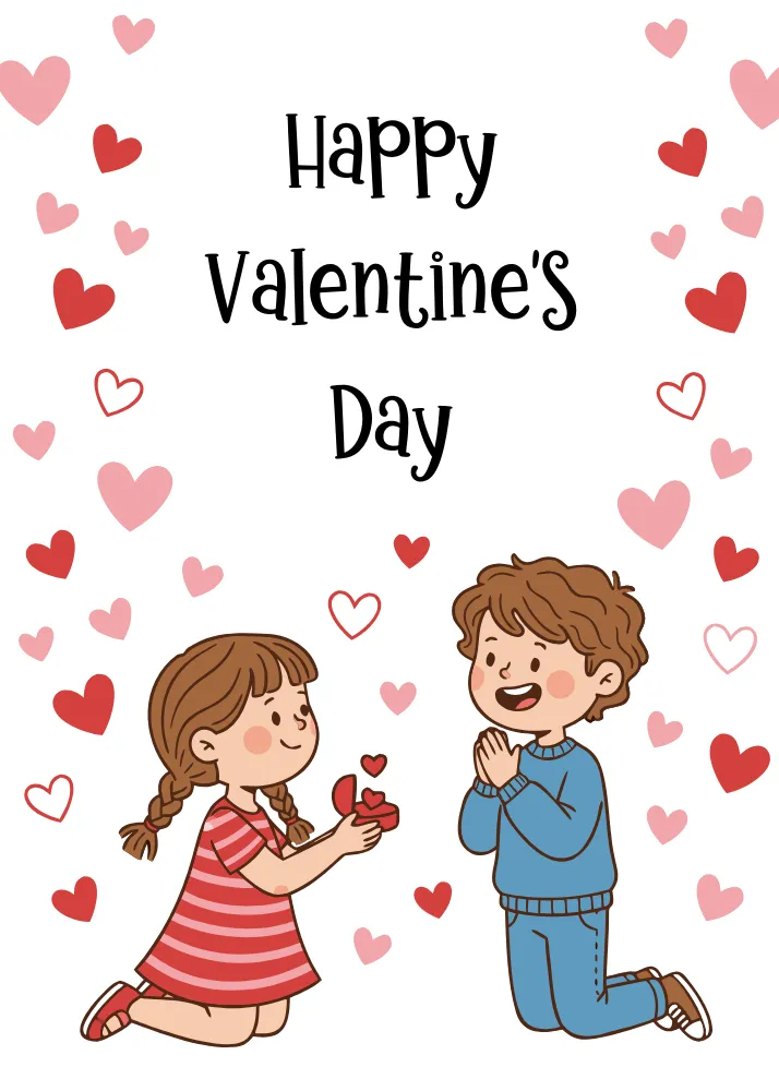 Girt Proposing Valentine Card