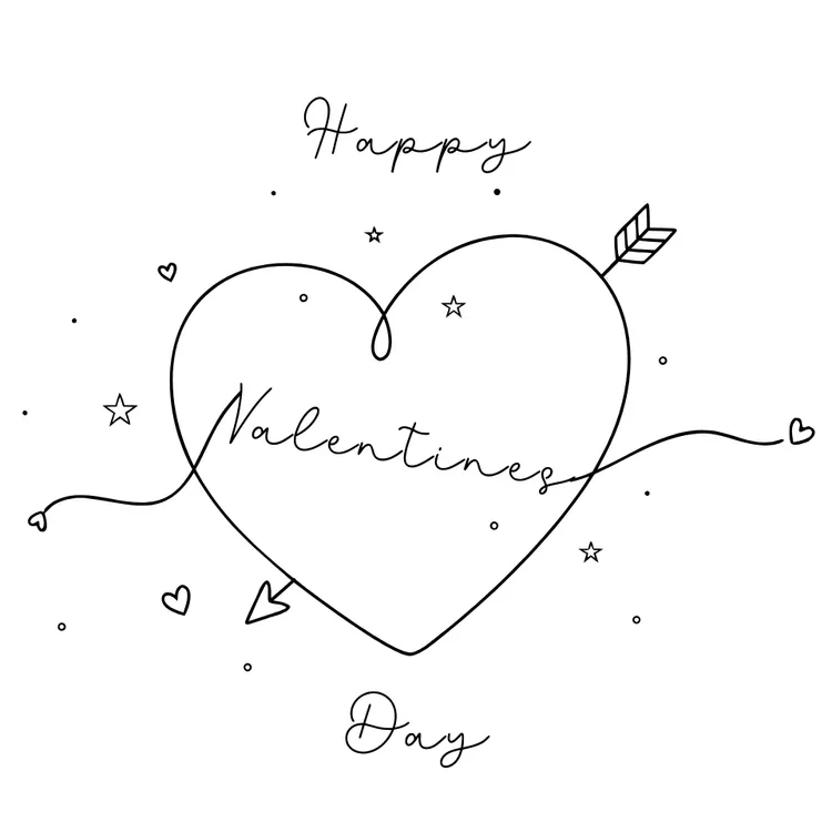 Heart and Arrow to Color Valentine Card