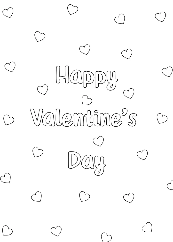 Simple Valentine Card to Color