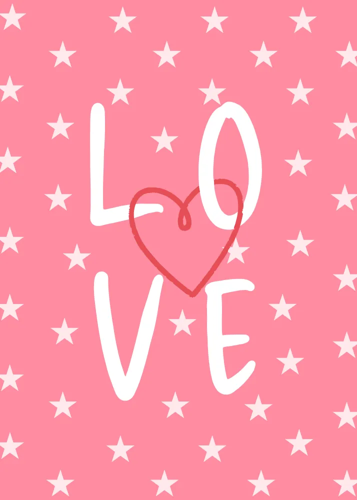 LOVE and Stars Valentine's Day Card