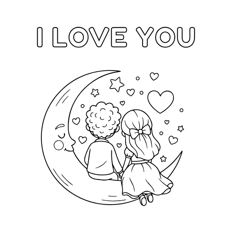 I LOVE YOU Card to Color