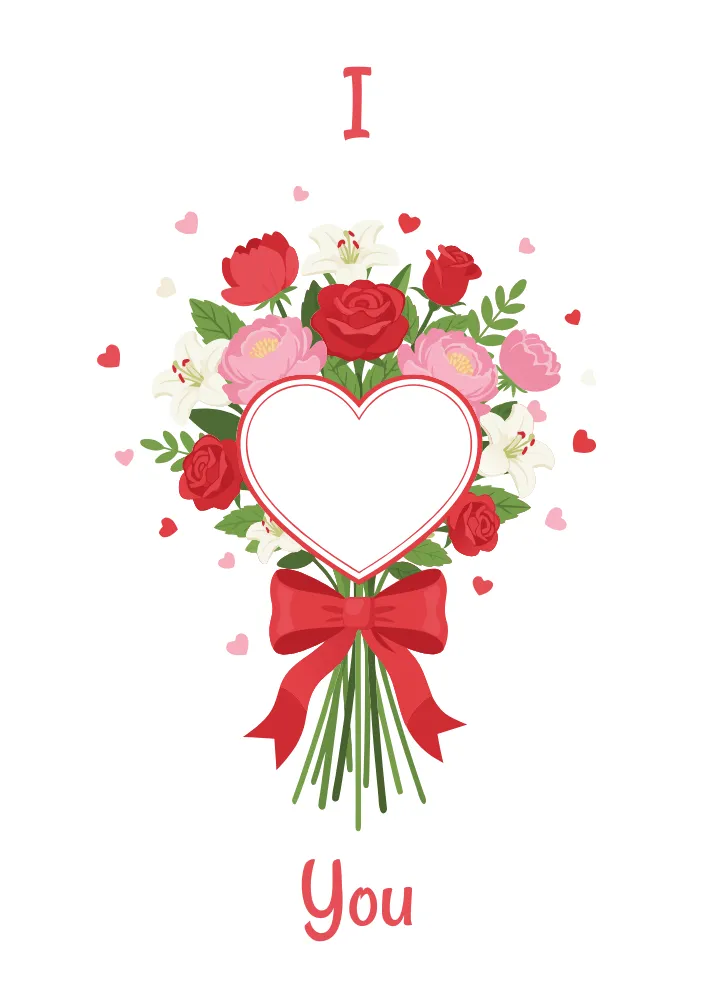 Rose Bouquet Valentine's Day Card