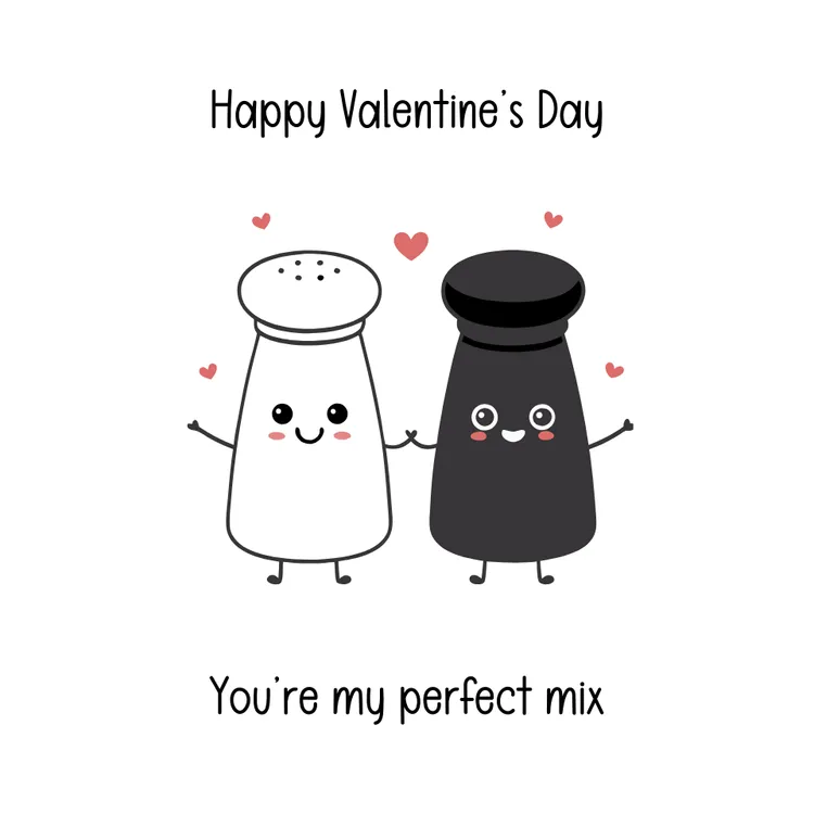 Salt and Pepper Themed Valentine Card