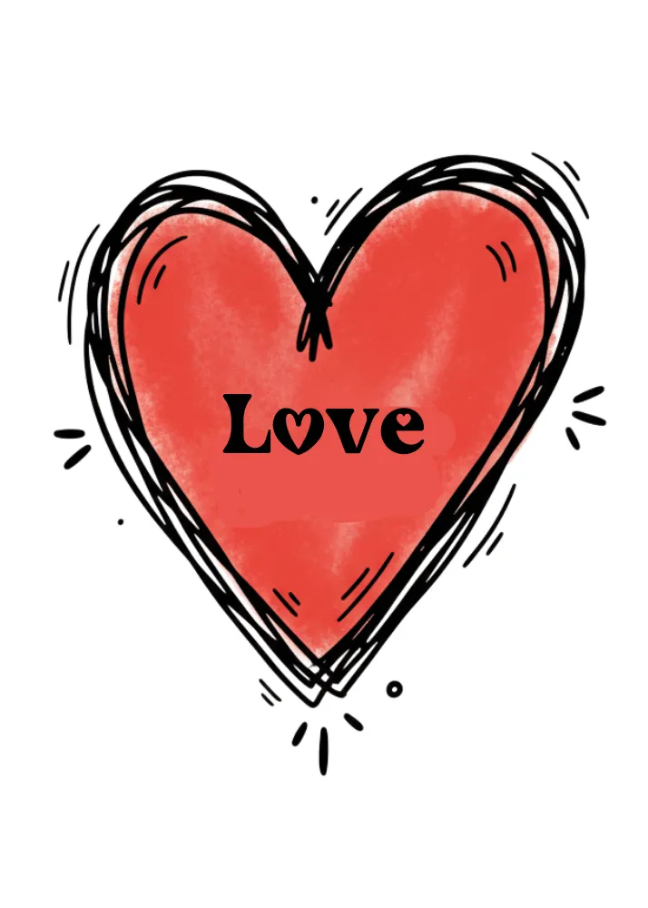 Retro Love Heart Valentine's Day Card