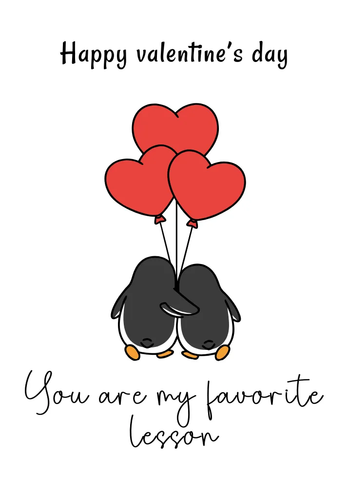 Penguin Friends Valentine's Day Card