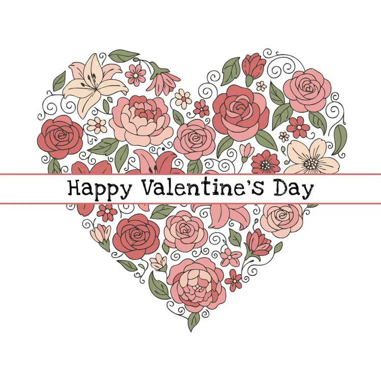 Vintage Heart Happy Valentine's Day Card