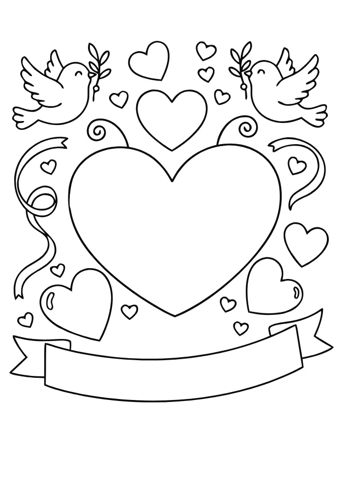 Vintage Valentine's Card to Color