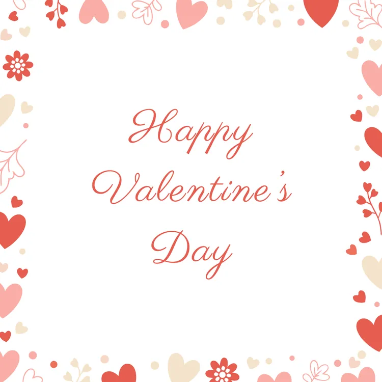 Simple Heart Border Valentine Card