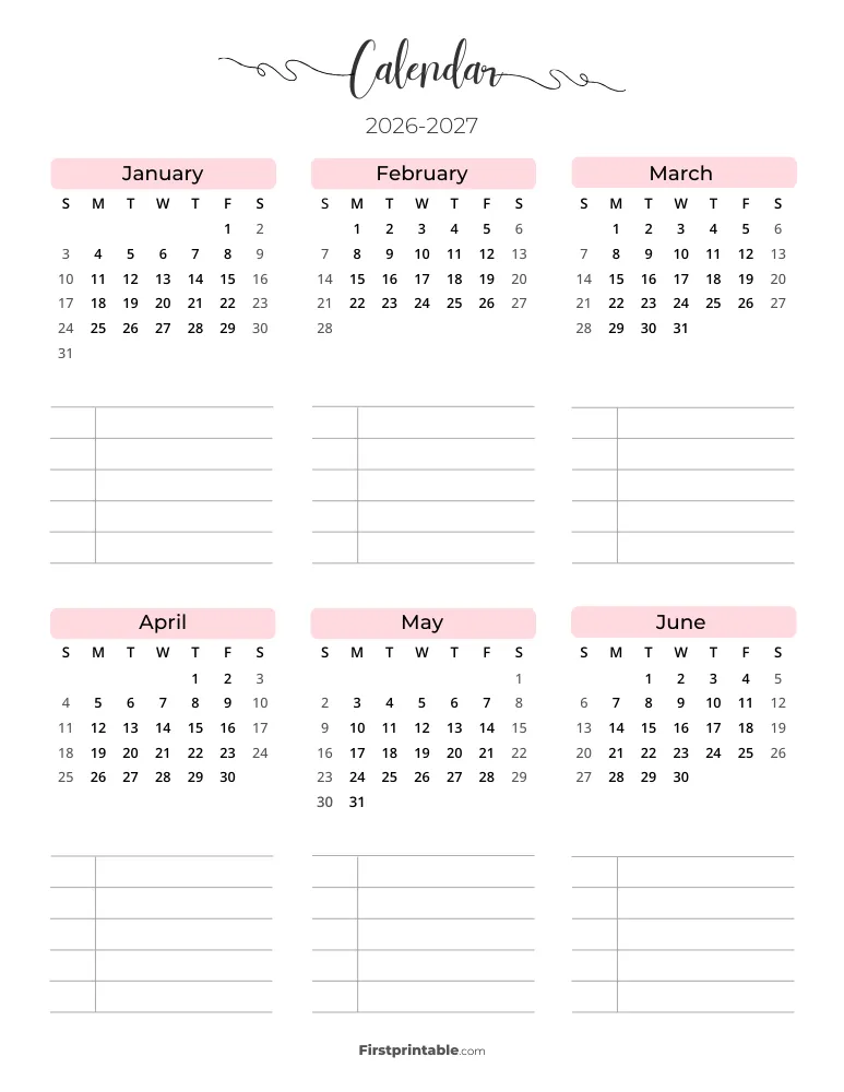 2026 - 2027 School Year Planner (Page 2)