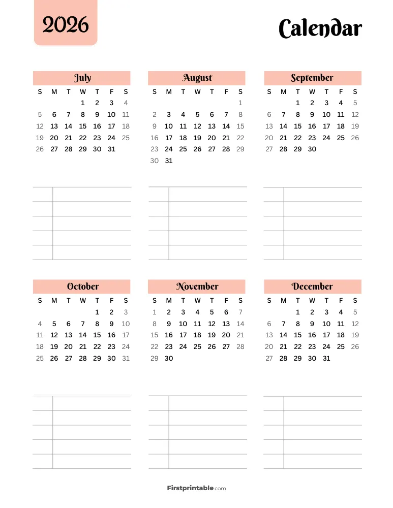 2026 - 2027 Year Planner (Page 1)