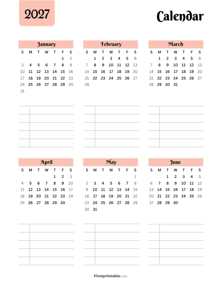 2026 - 2027 Year Planner (Page 2)