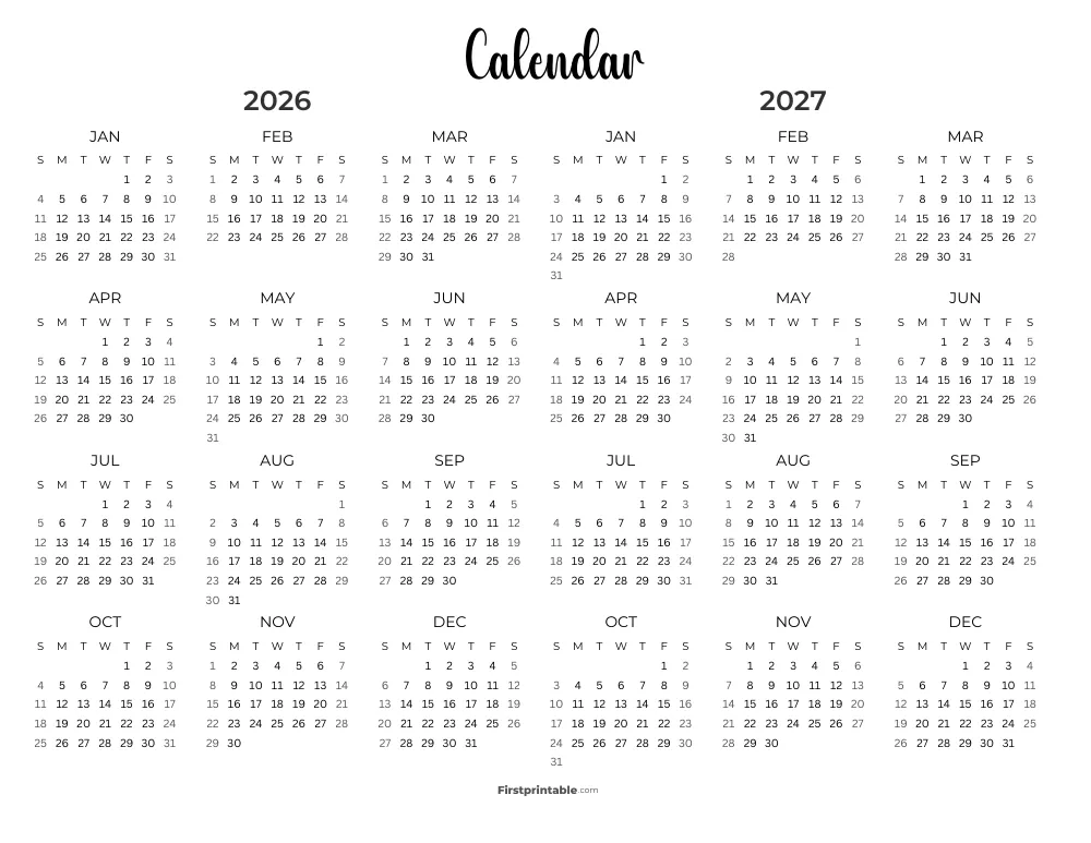 Yearly School Calendar Template 29
