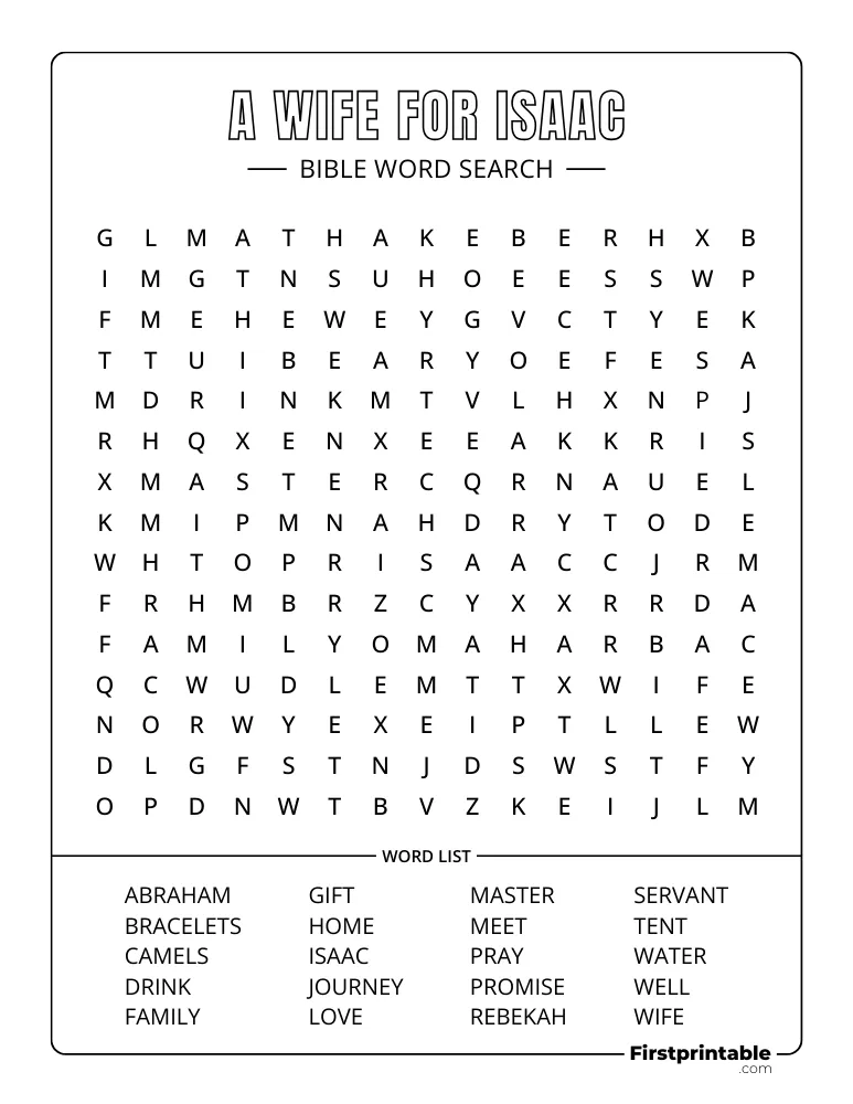 A Wife for Isaac Word Search