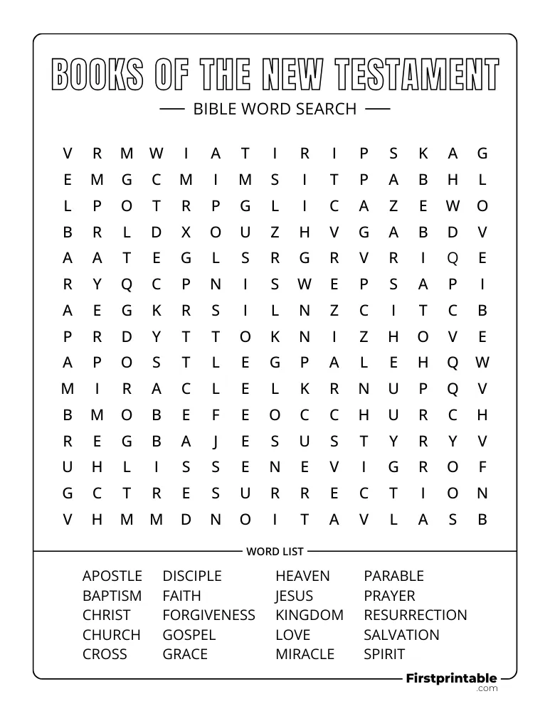 Books of the New Testament Word Search