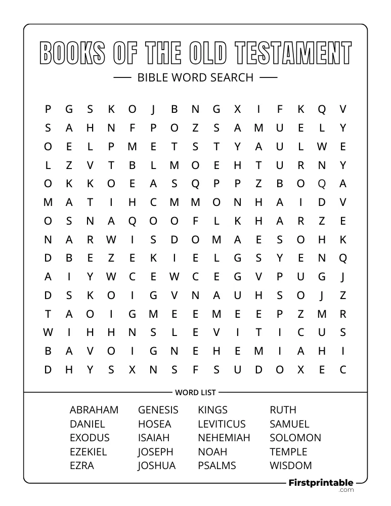 Books of the Old Testament Word Search