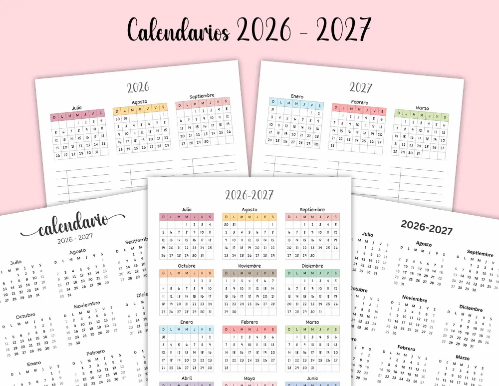 Calendario gratuito del año escolar 2026–2027