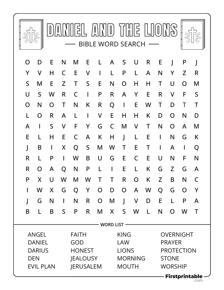 Daniel and the Lions Word Search