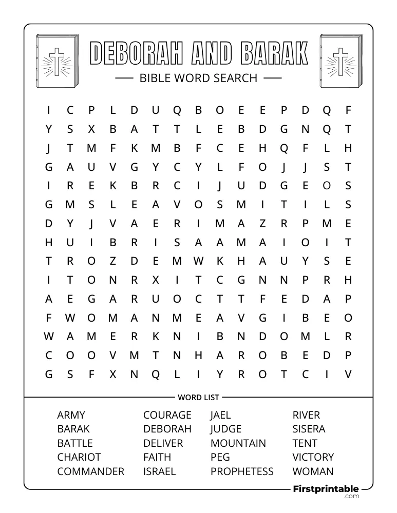 Deborah and Barak Word Search