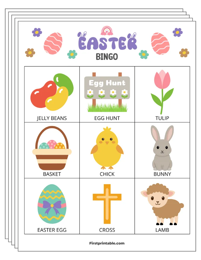 Easter Bingo Cards 01 - 3x3 (30 Cards)