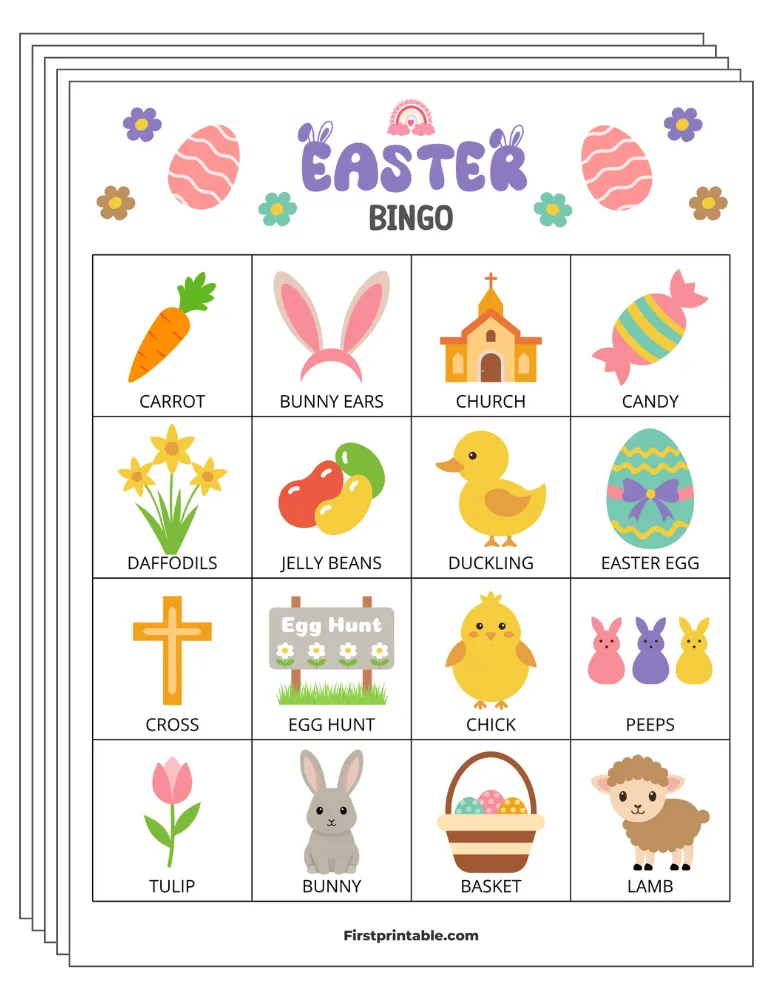 Easter Bingo Cards 01 - 4x4 (30 Cards)