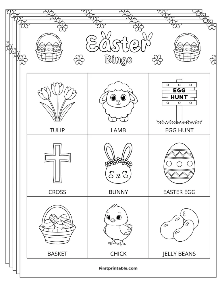 Easter Bingo Cards 02 - Half Page - 3x3 (30 Cards)
