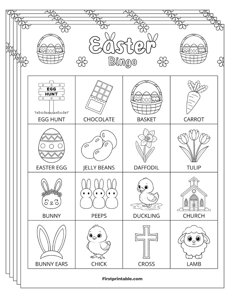 Easter Bingo Cards 02 - 4x4 (30 Cards)