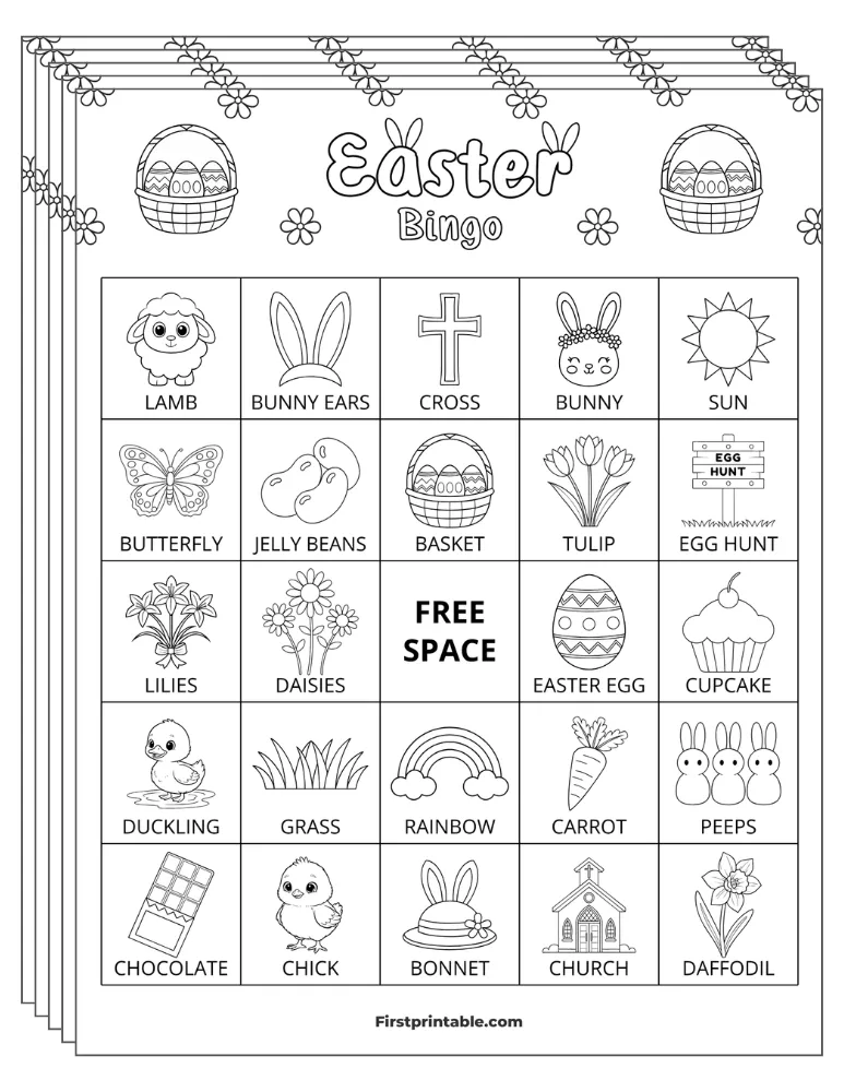 Easter Bingo Cards 02 - Half Page - 5x5 (30 Cards)