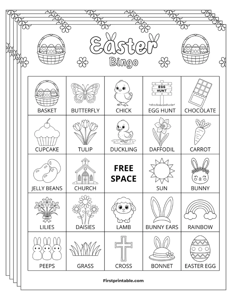 Easter Bingo Cards 02 - 5x5 (30 Cards)