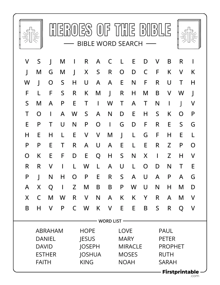 Heroes of the Bible Word Search