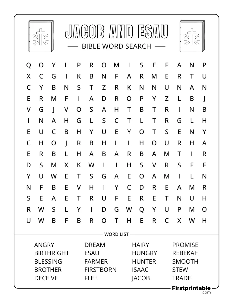 Jacob and Esau Word Search