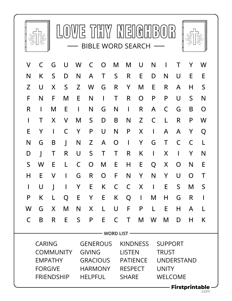 Love Thy Neighbor Word Search
