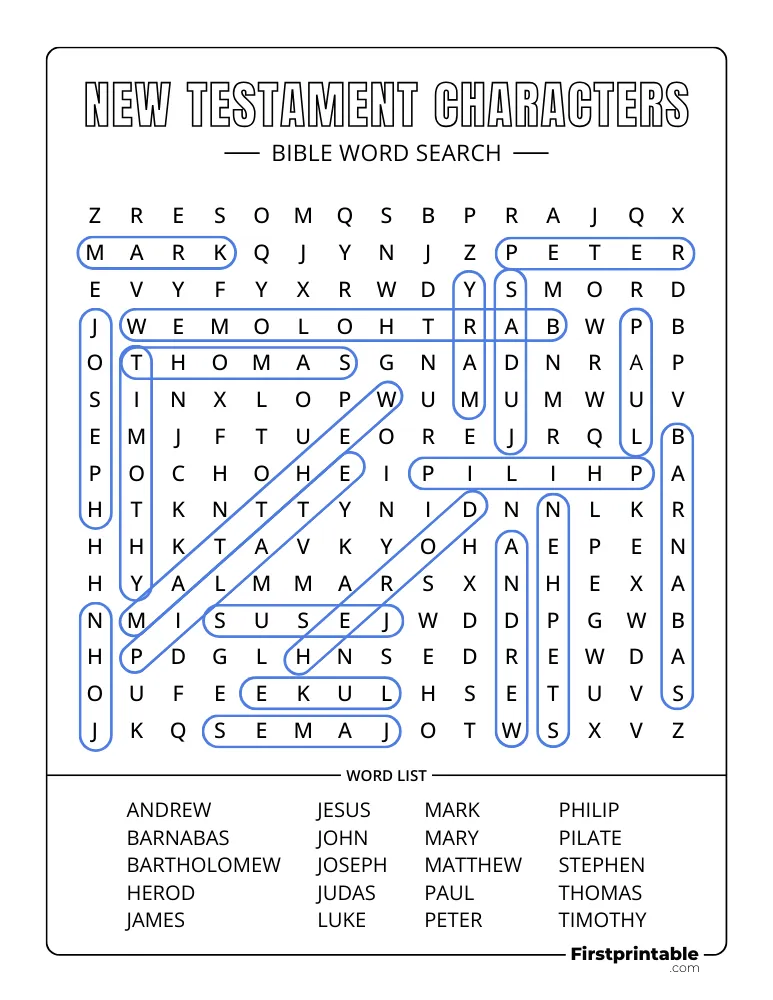 New Testament Bible Characters Answer Key