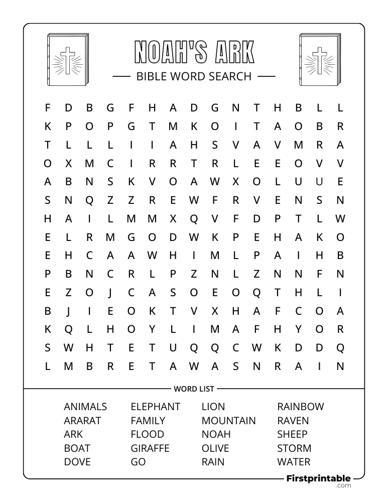 Noah's Ark Word Search
