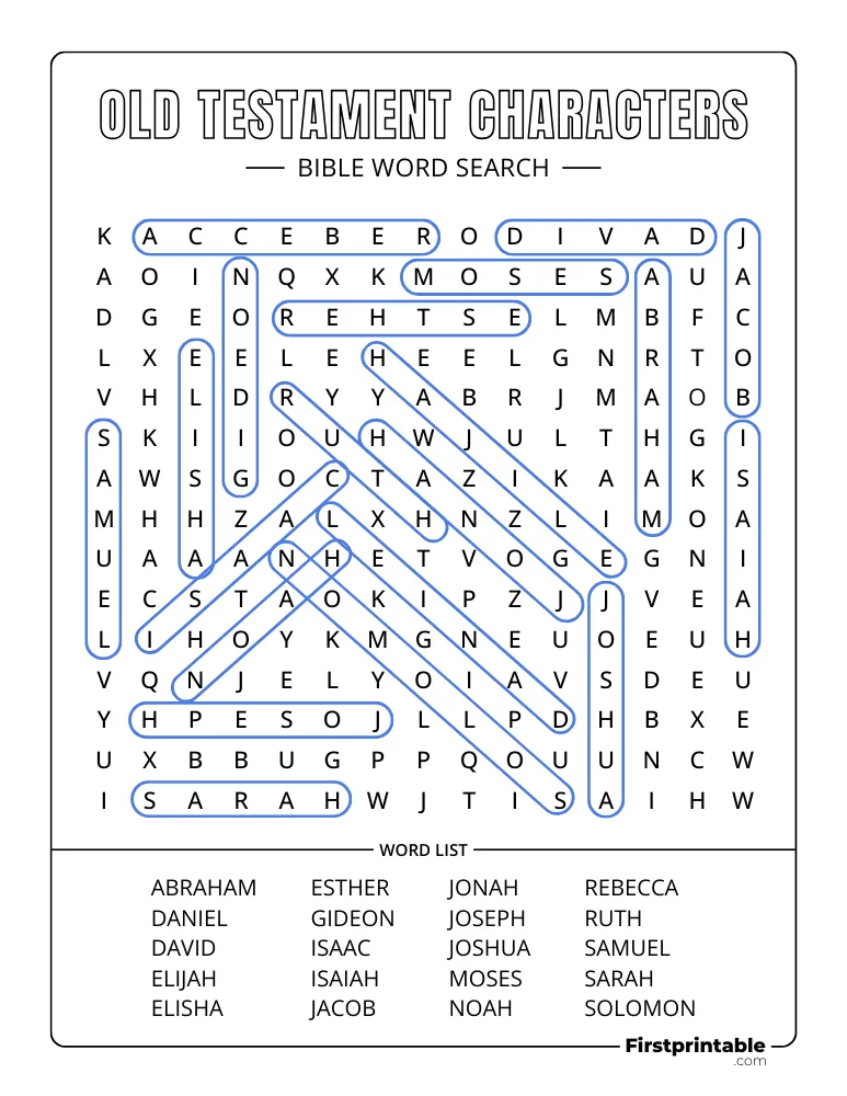 Old Testament Bible Characters Answer Key