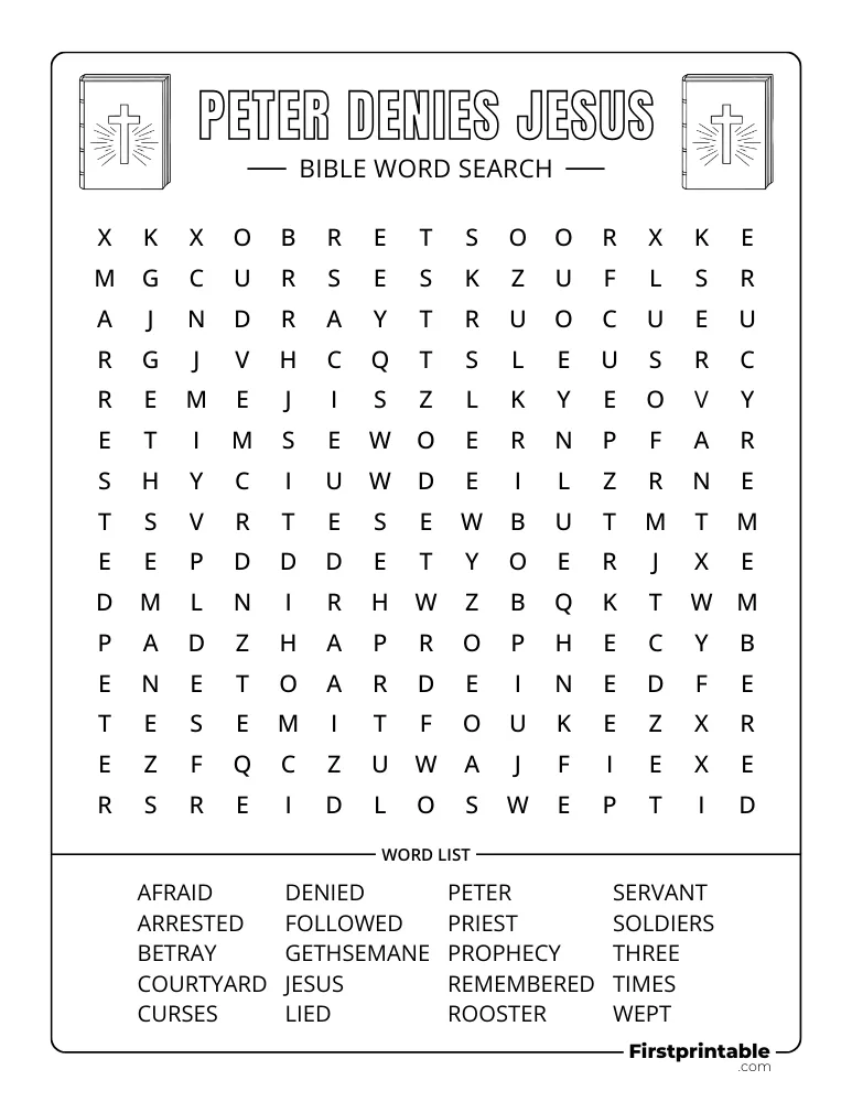 Peter Denies Jesus Word Search