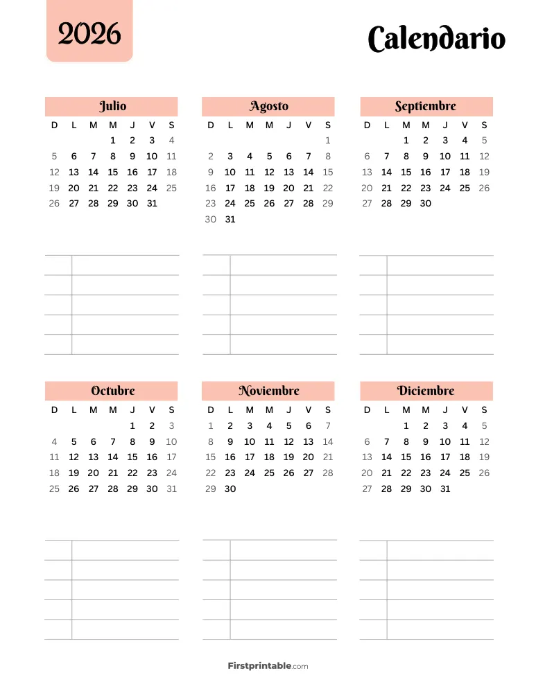 2026–2027 Planificador anual (Página 1)