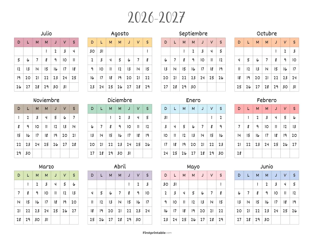 Plantilla de calendario anual escolar 21