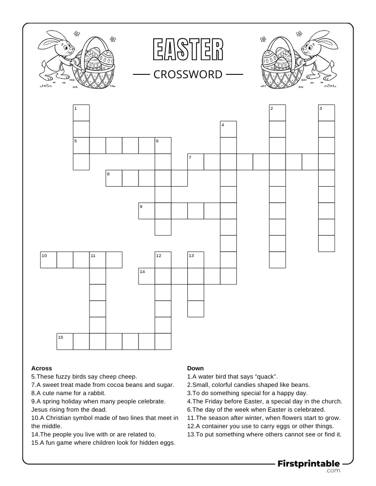 Easter Crossword - Medium 01