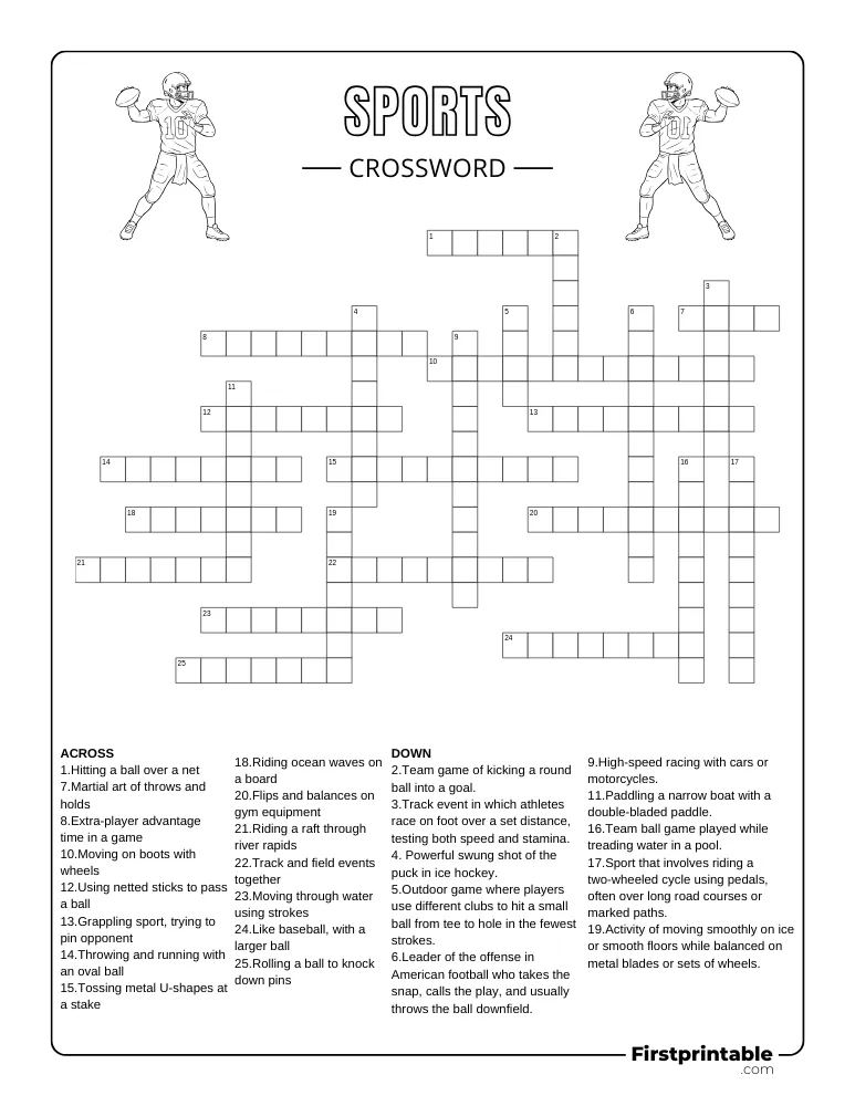 Sports Crossword - Hard 01
