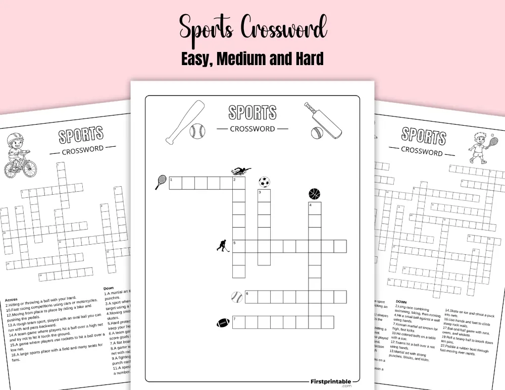 Printable Sports Crossword